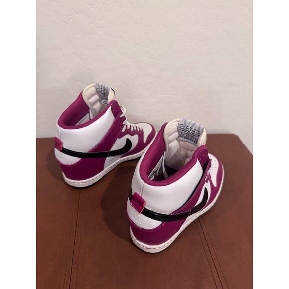 RARE 2013 Nike Dunk Sky Hi Bright Magenta Sneakers 528899-502 Wedge Women’s 7.5 - Picture 3 of 14